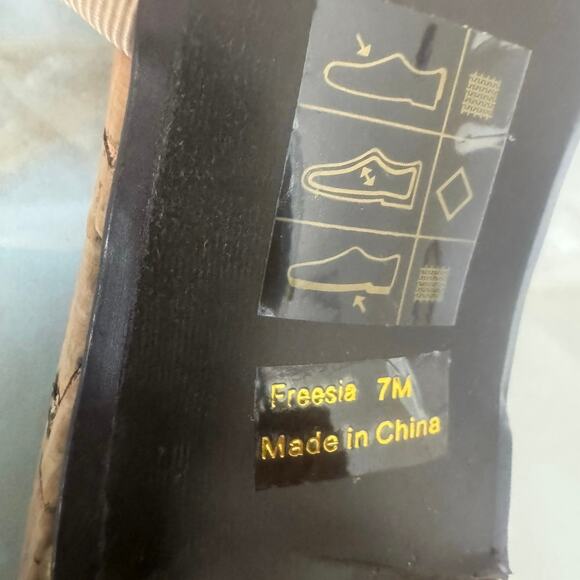 J Renee Freesia Natural Brown Cork Block Heel Mesh Bow Slides Sandals Mules Sz 7 - Picture 9 of 10